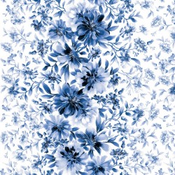 Tissu SILVER JUBILEE par Maywood Studio MASM2502.UW Floral Stripe Border Metallic