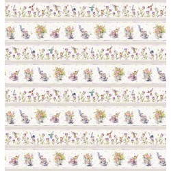 FLFE 4472 MU Flowers and Feathers Fabric by Sillier Than Sally Designs for P&B Textiles