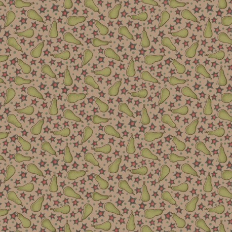 HENRY GLASS FABRICS - ON THE 12th DAY par Anni Downs 2490.34 Taupe Pears