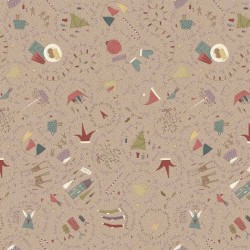 HENRY GLASS FABRICS - ALL FOR CHRISTMAS par Anni Downs 2672.32 Taupe Large Allover