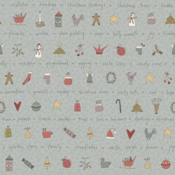 ALL FOR CHRISTMAS par Anni Downs 2678.11 Blue Novelty Stripe