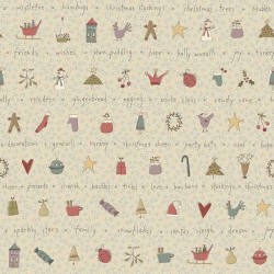 ALL FOR CHRISTMAS par Anni Downs 2678.33 Cream Novelty Stripe