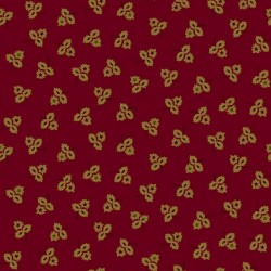 HENRY GLASS FABRICS - FARMHOUSE CHRISTMAS par Kim Diehl 9682.88 Red Three Leaf Clusters