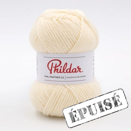 PHILDAR Fil à tricoter PARTNER 3,5 Écru
