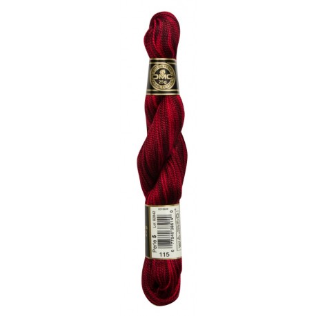 Coton Perlé 5 N° 115 Rouge opéra ombré (112m)